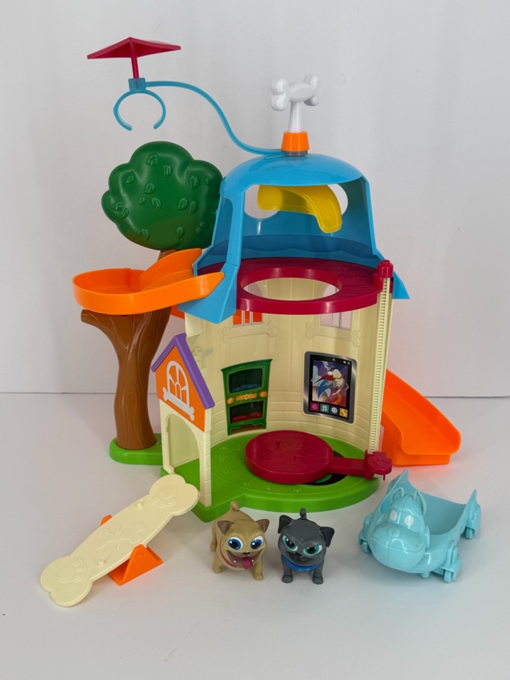 Disney Junior Puppy Dog Pals Doghouse Playset Toy Figures House See Saw Arf Lot